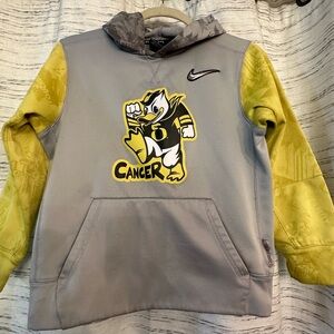 Nike Gray and Yellow Graphic Hoodie